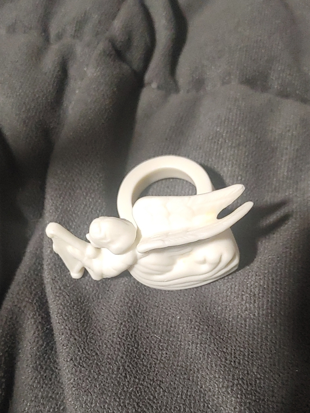 12 Avon White Ceramic Angel Napkin Ring Holders